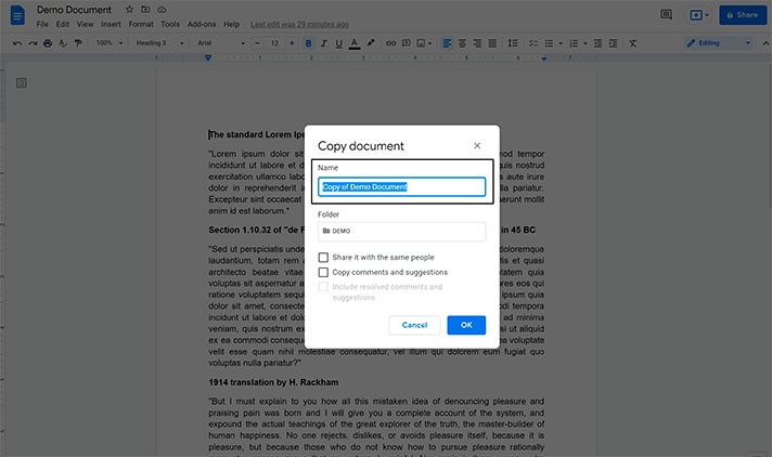 How To Make A Copy Of A Google Doc | Thegoodocs.com