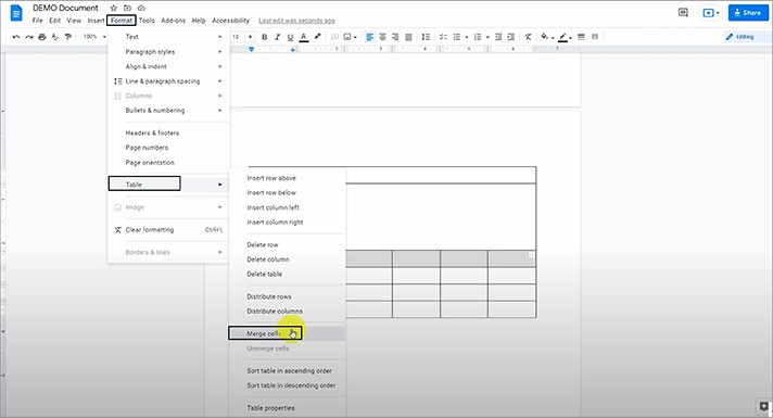 how to merge cells in google docs thegoodocs