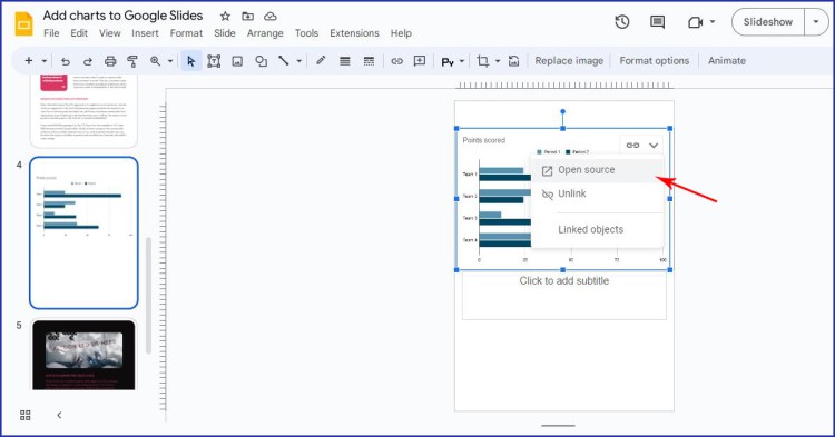 Find this useful tutorial about creating charts in Google Slides ...