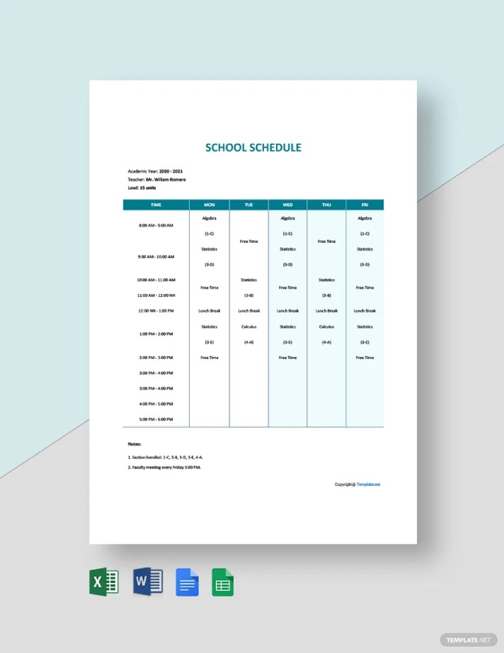 Explore this Collection of 30 Free Handy Schedule Templates in Google ...