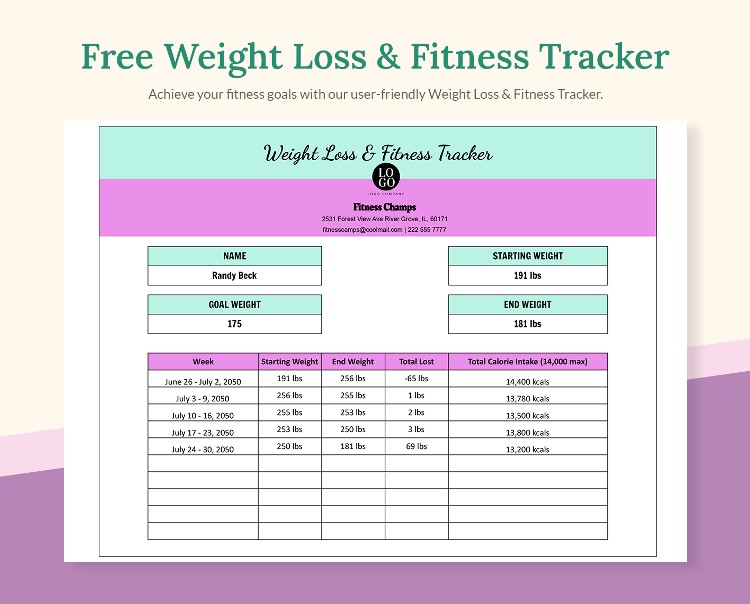 Discover this free templates for fitness, workout and meal planning in ...