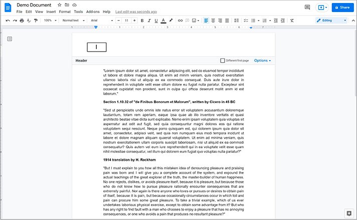 How to Add Header and Footer in Google Docs | Thegoodocs.com