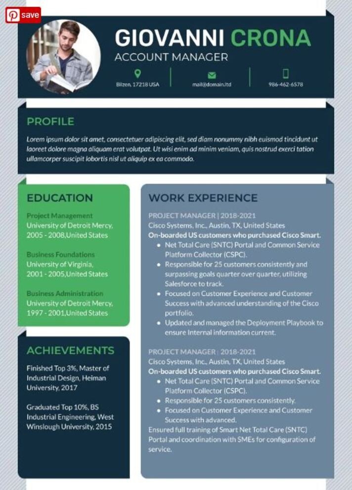 Explore this Collection of 30 Free Google Docs CV Templates with Photo ...