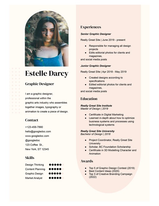 Explore this Collection of 30 Free Google Docs CV Templates with Photo ...