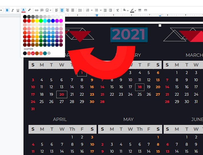 How To Create A Calendar In Google Docs | Thegoodocs.com