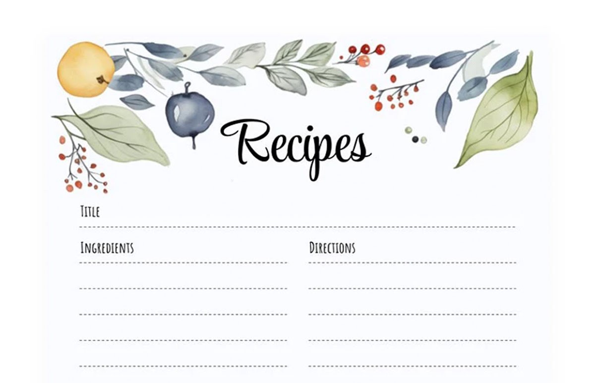 Recipe Cost Card Template Free Printable Infoupdate