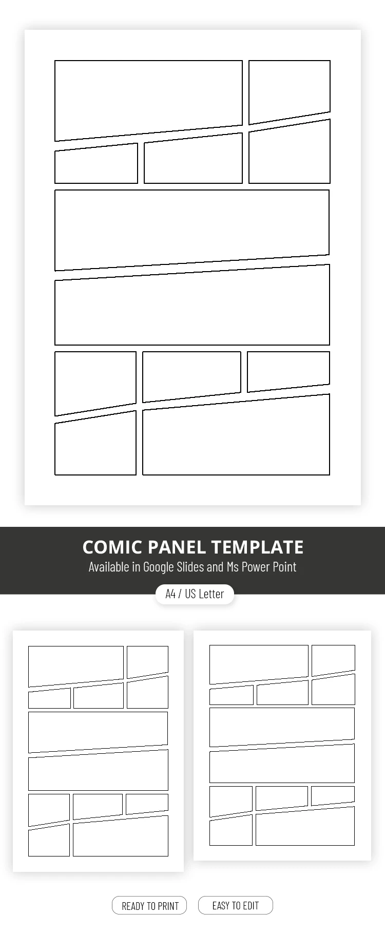 Vista previa de Plantilla de cómic de 12 paneles para Google Slides and Microsoft PowerPoint
