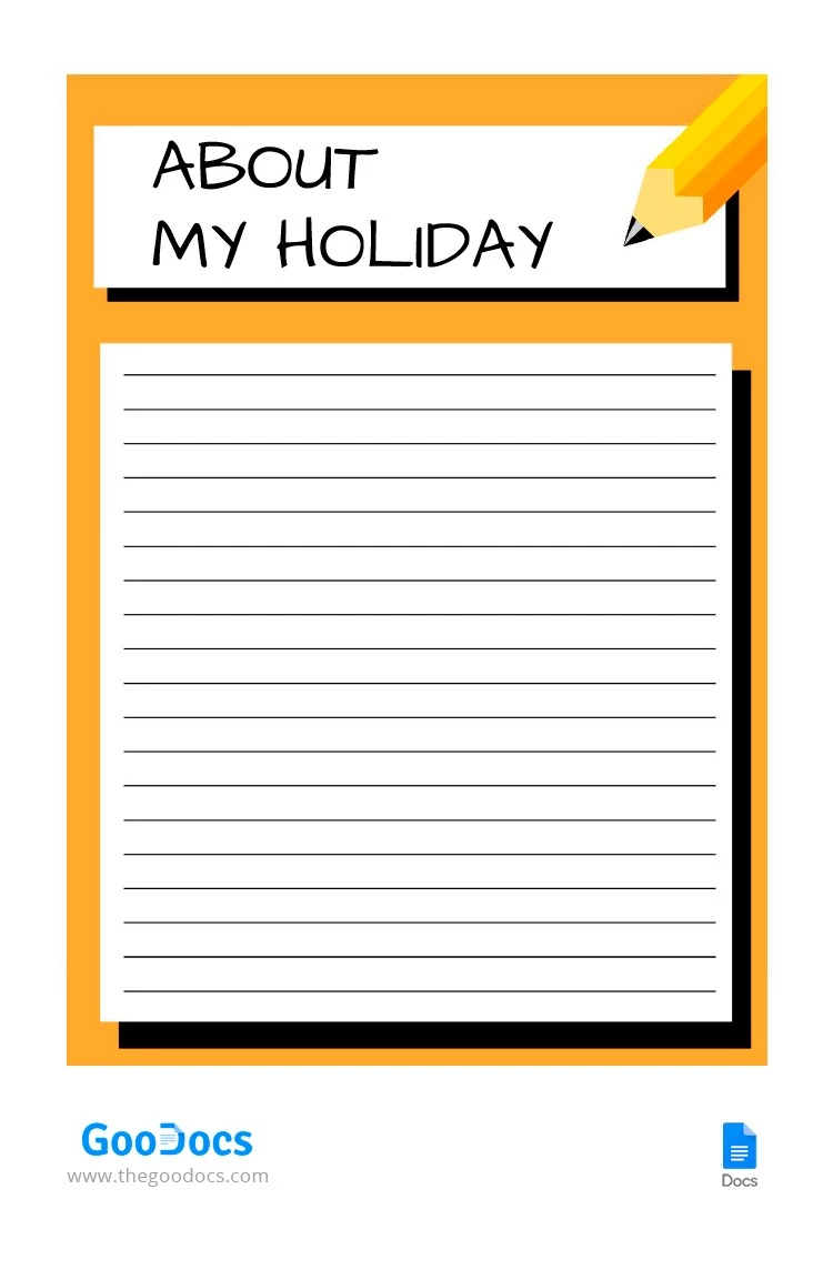 About My Holiday Worksheet - free Google Docs Template - 10064071