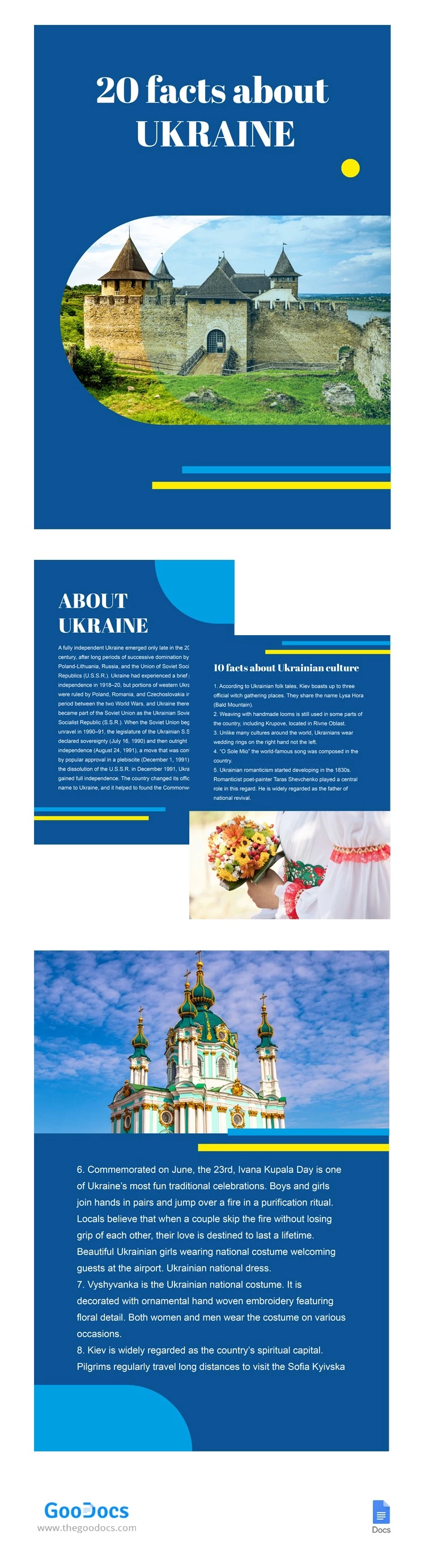 Brochure À propos de l'UKRAINE - free Google Docs Template - 10063759