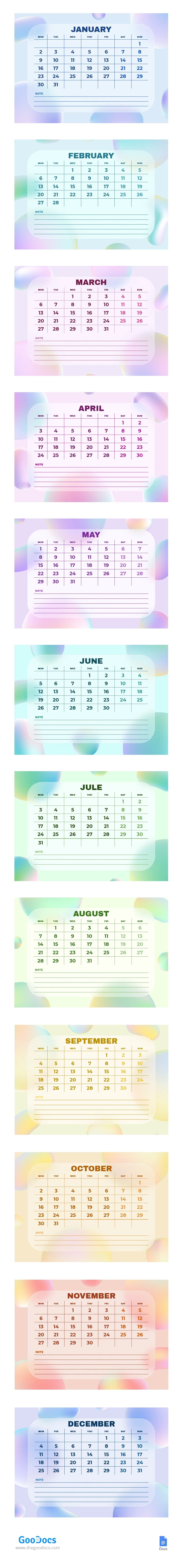 Calendario astratto 2023 - free Google Docs Template - 10064227