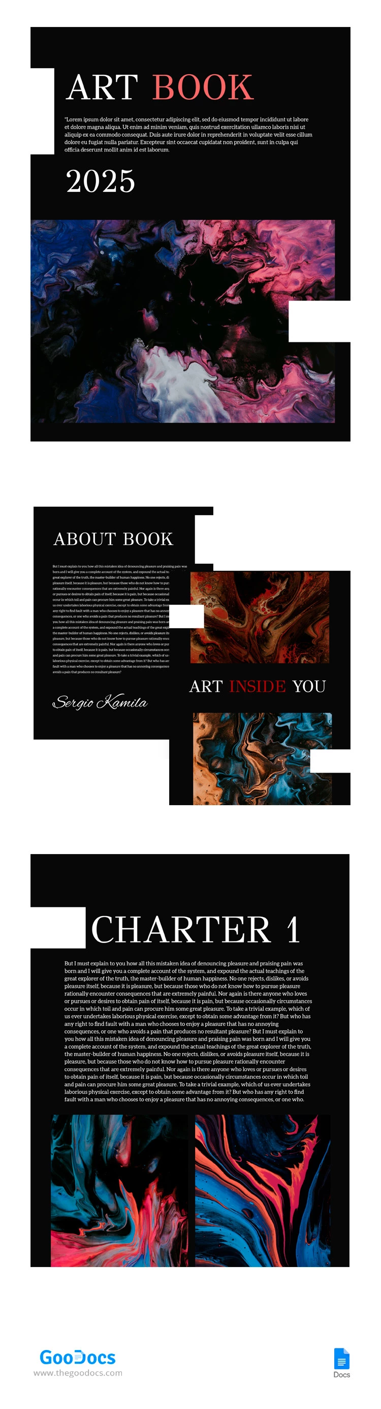 Abstraktes Kunstbuch - free Google Docs Template - 10065623