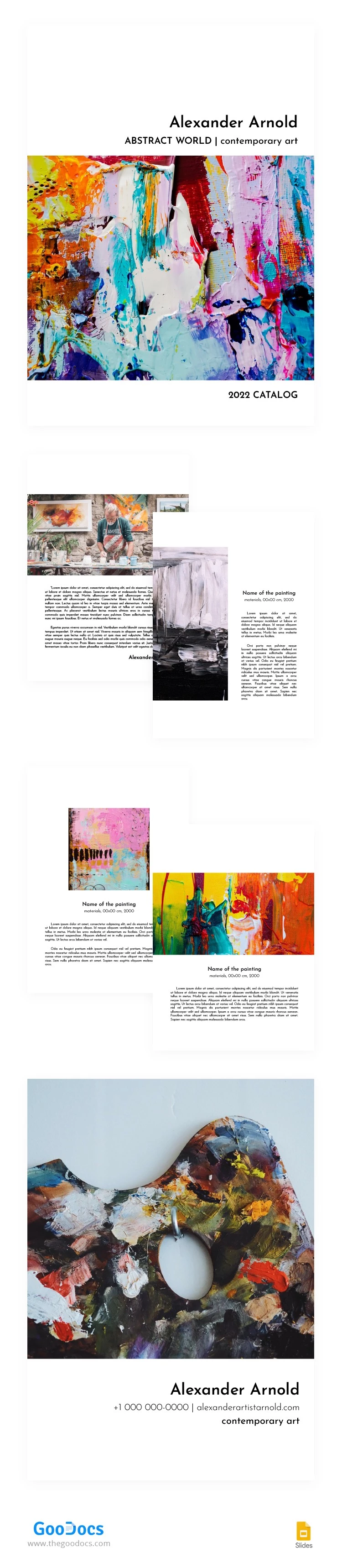 Catalogue des artistes abstraits - free Google Docs Template - 10062785