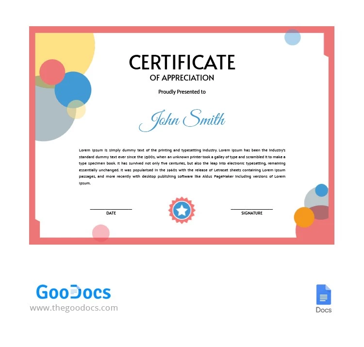 Certificato di premio astratto - free Google Docs Template - 10062574