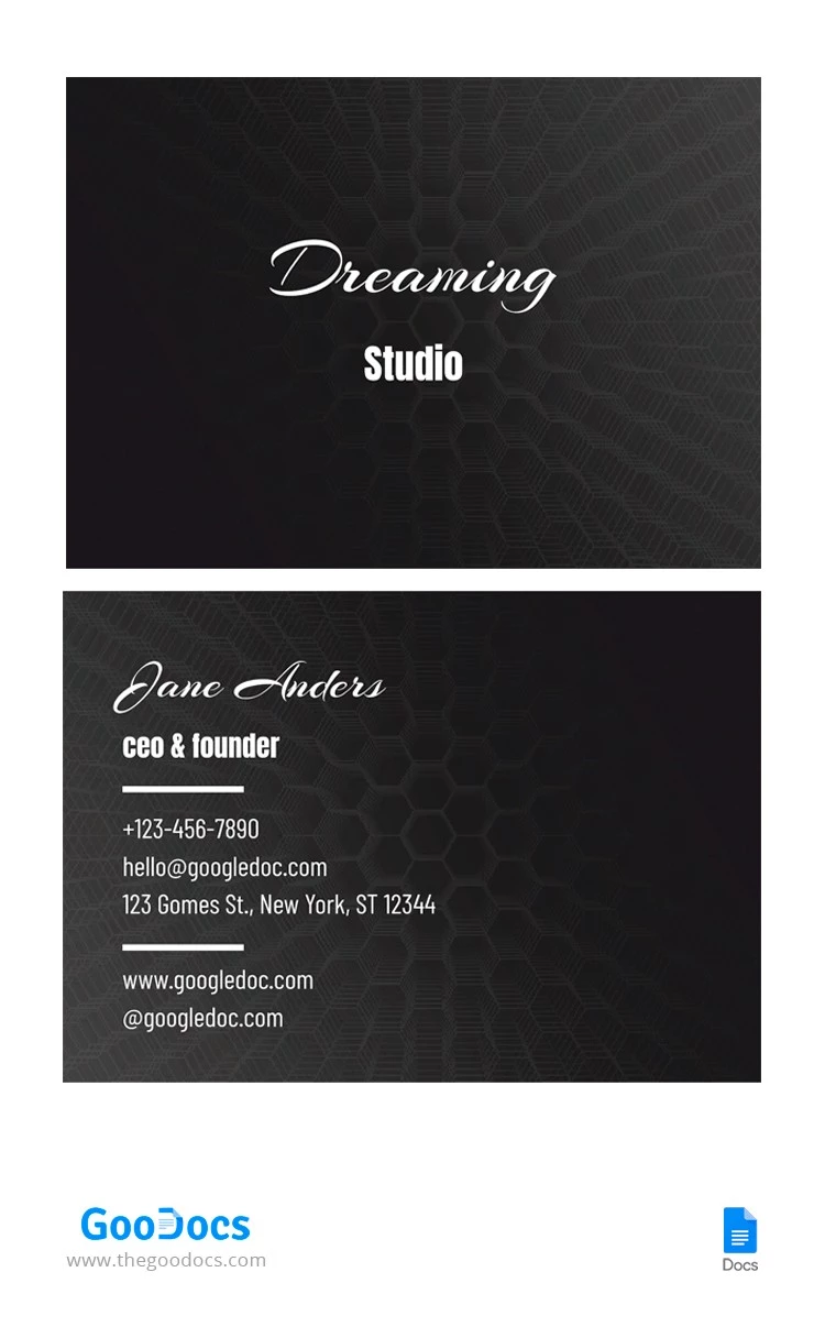 Abstract Business Card - free Google Docs Template - 10062389