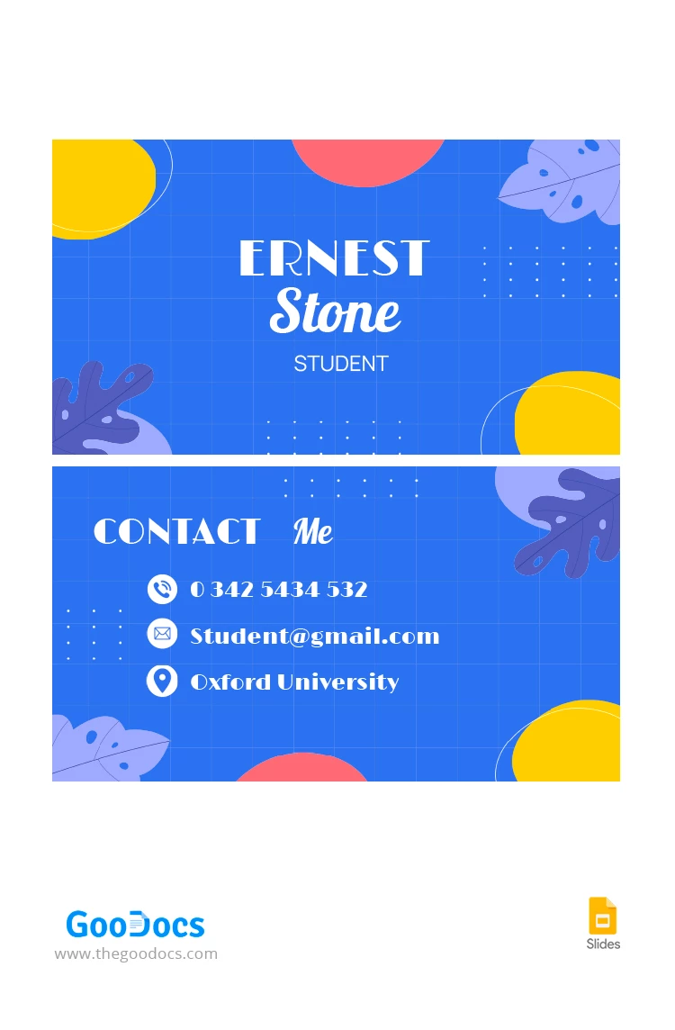Abstract Student Card - free Google Docs Template - 10067288