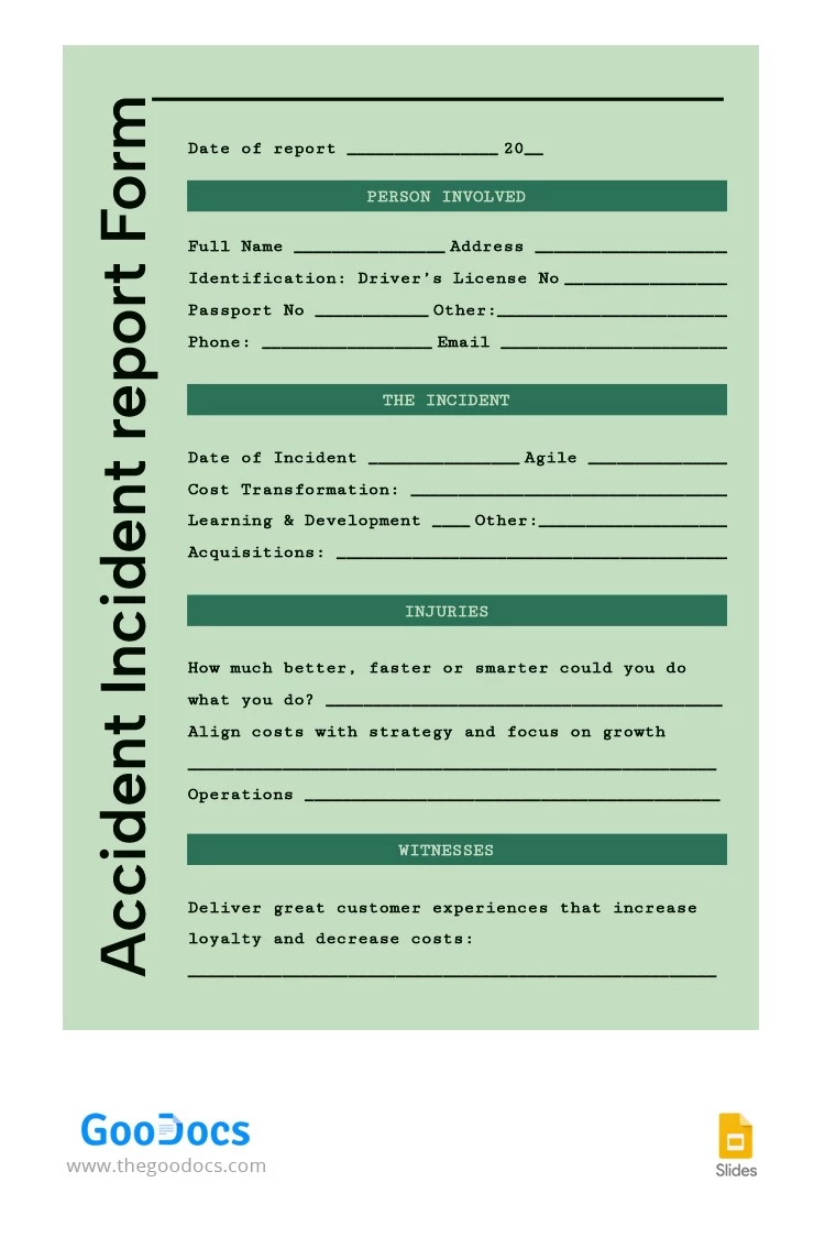 Accident Incident Report - free Google Docs Template - 10064702