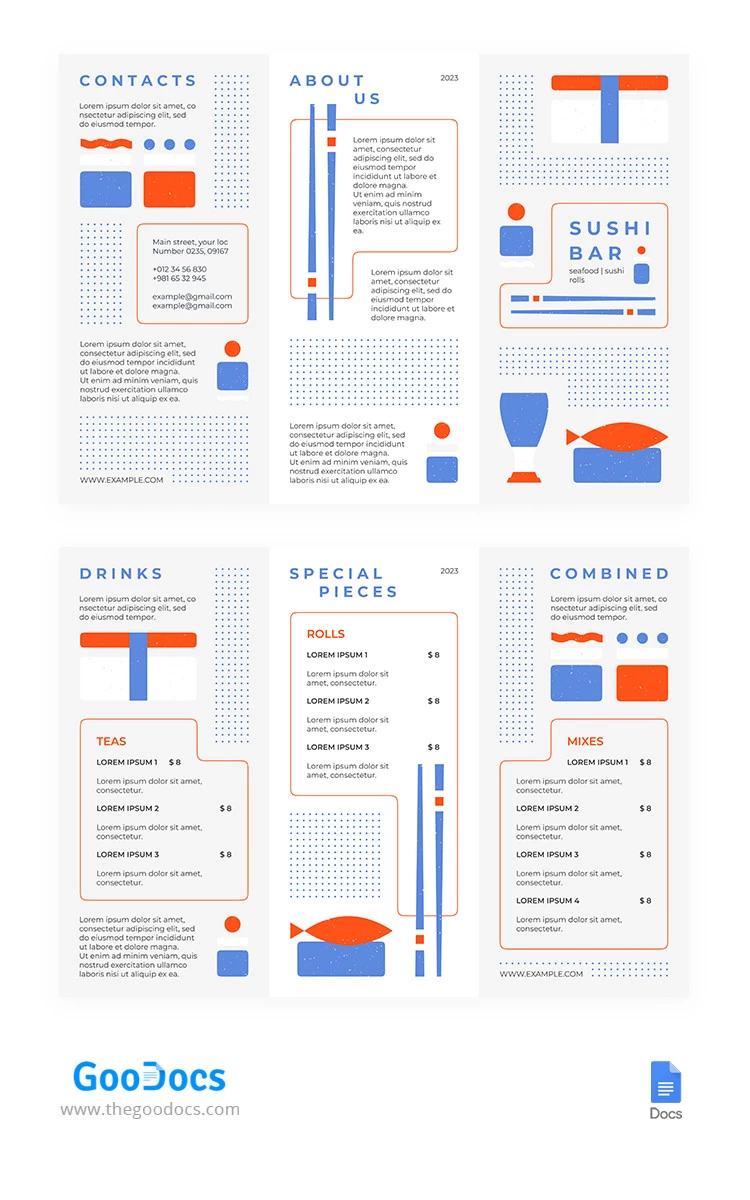 Adorável Panfleto de Restaurante - free Google Docs Template - 10065486