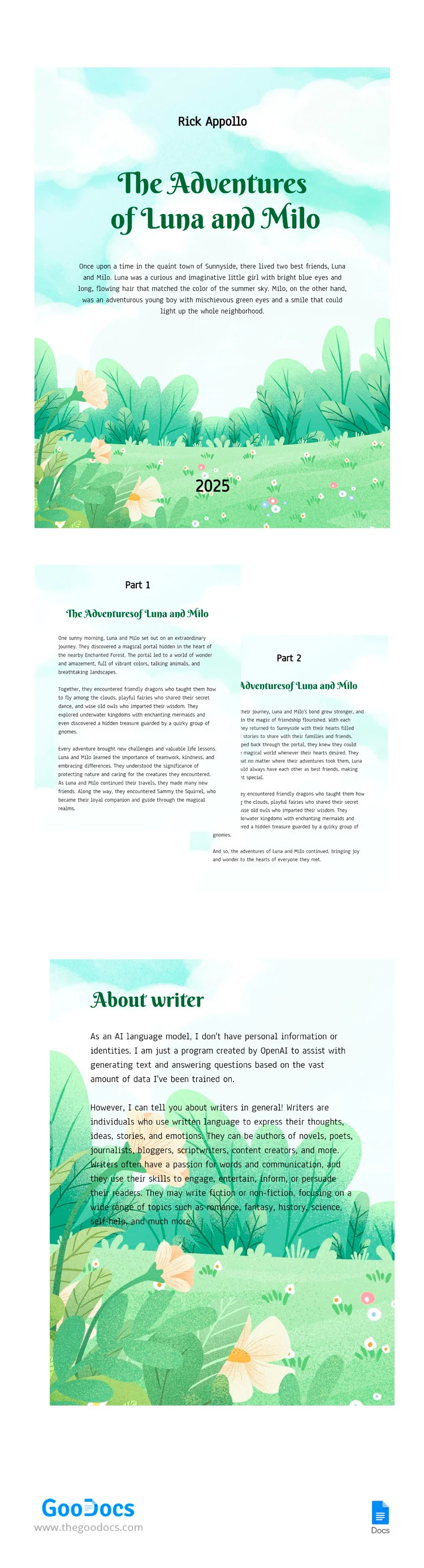 Livre d'aventure pour enfants - free Google Docs Template - 10066450