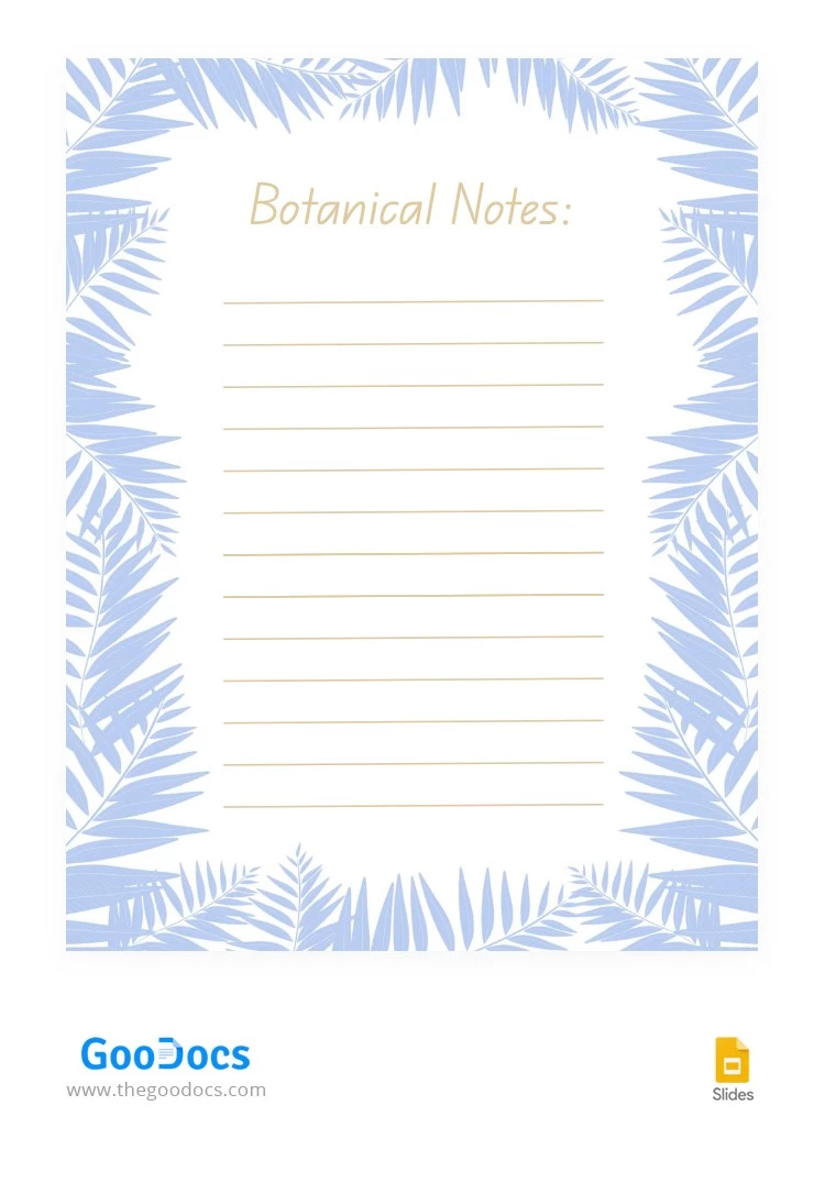 Notes botaniques esthétiques - free Google Docs Template - 10065787