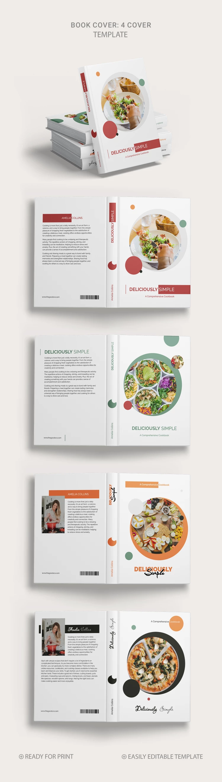 Portada del libro de cocina estético - free Google Docs Template - 10068864