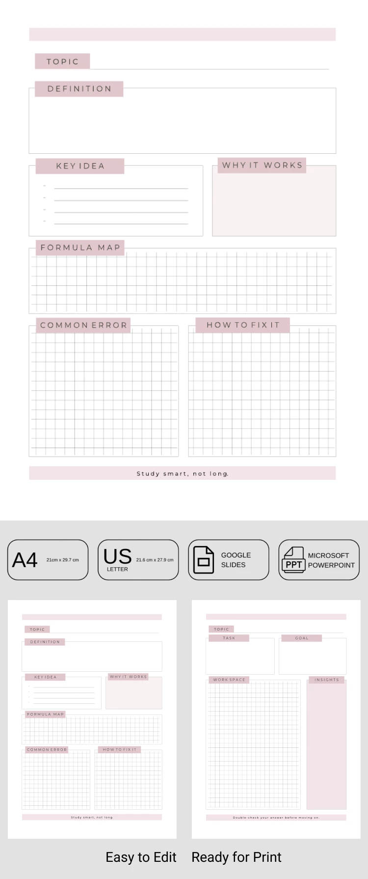 Aesthetic Math Notes Template - free Google Docs Template - 10072721