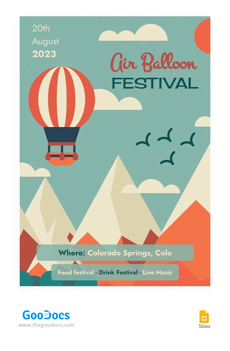 Folheto do Festival de Balões de Ar - free Google Docs Template - 10065539