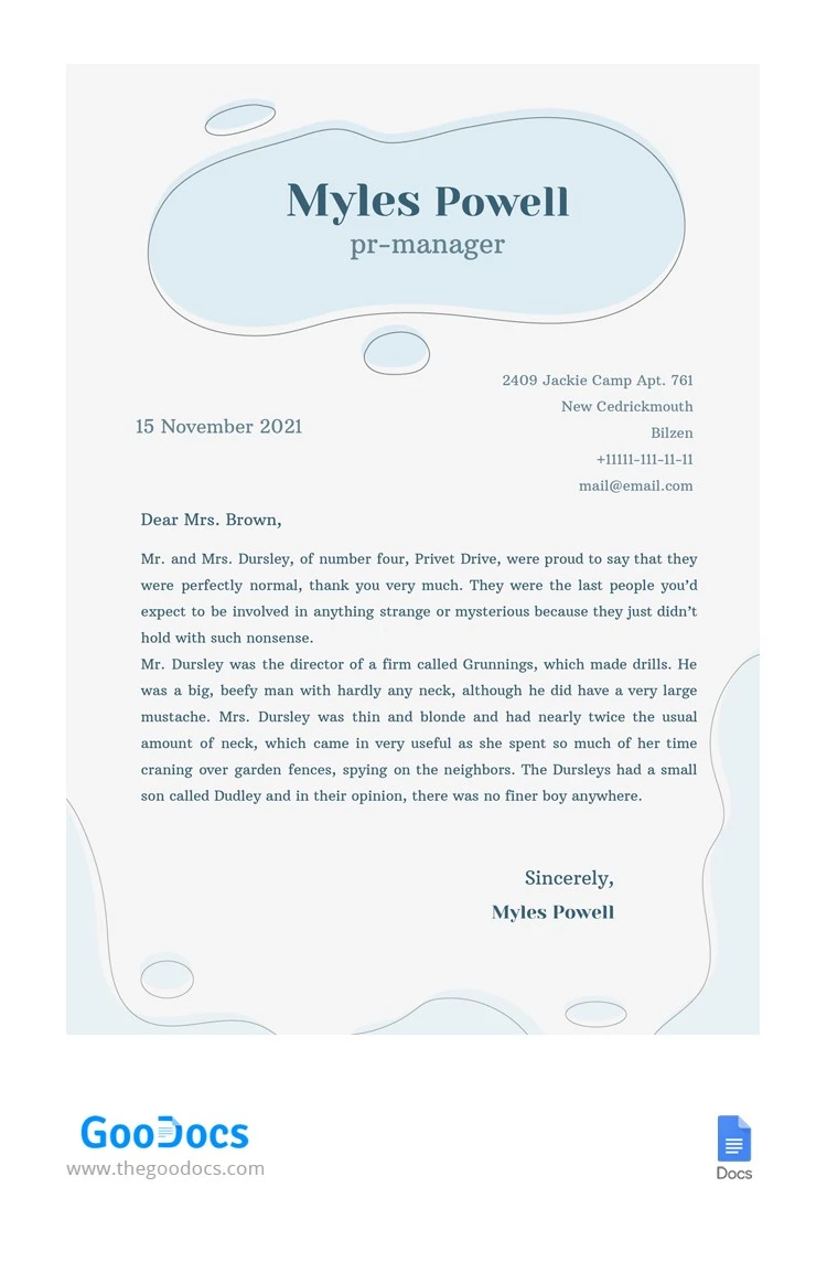 Air Cover Letter - free Google Docs Template - 10062337