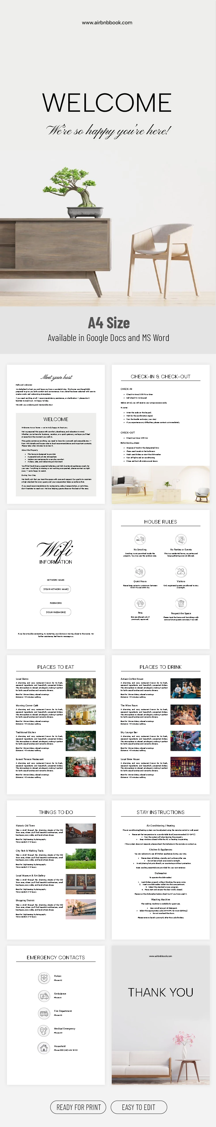 Preview of Airbnb House Manual Template for Google Docs and Microsoft Word