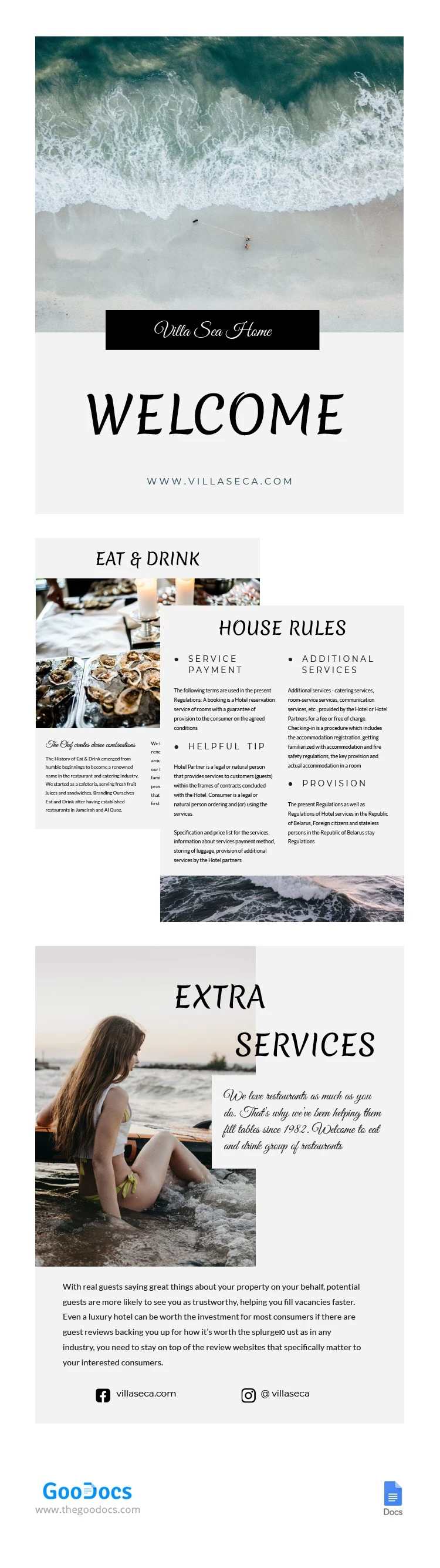 Stylish Airbnb Welcome Book - free Google Docs Template - 10062210