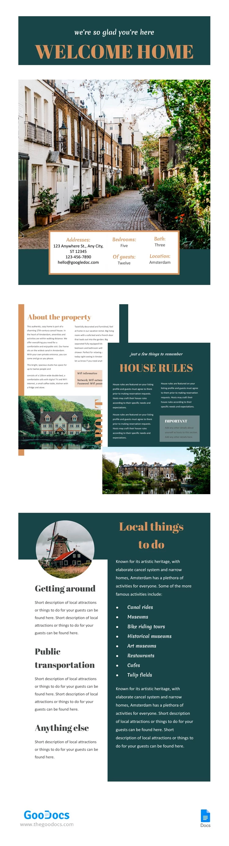 Beautiful Airbnb Welcome Book - free Google Docs Template - 10062220