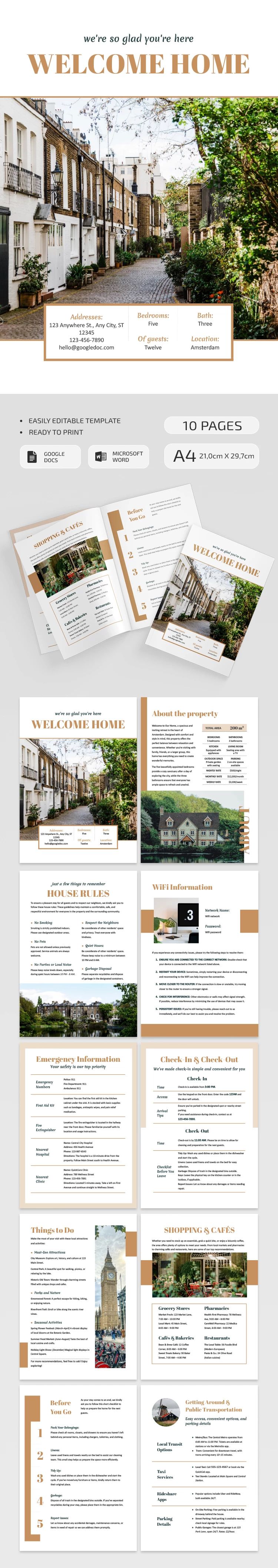 Lindo Livro de Boas-vindas do Airbnb - free Google Docs Template - 10062220