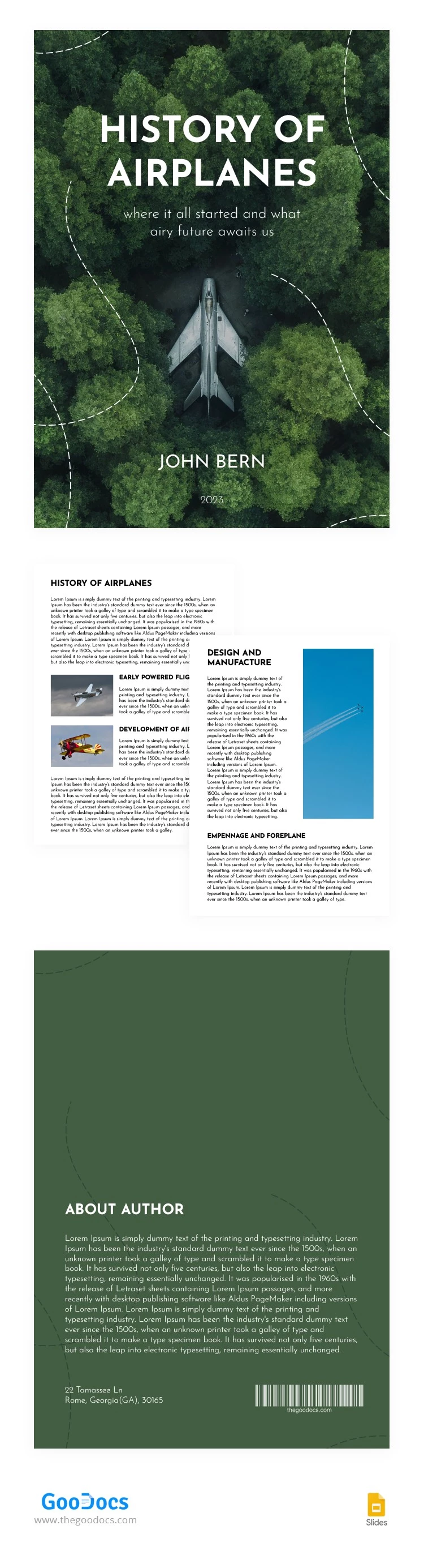 Airplanes Cover Books - free Google Docs Template - 10065278