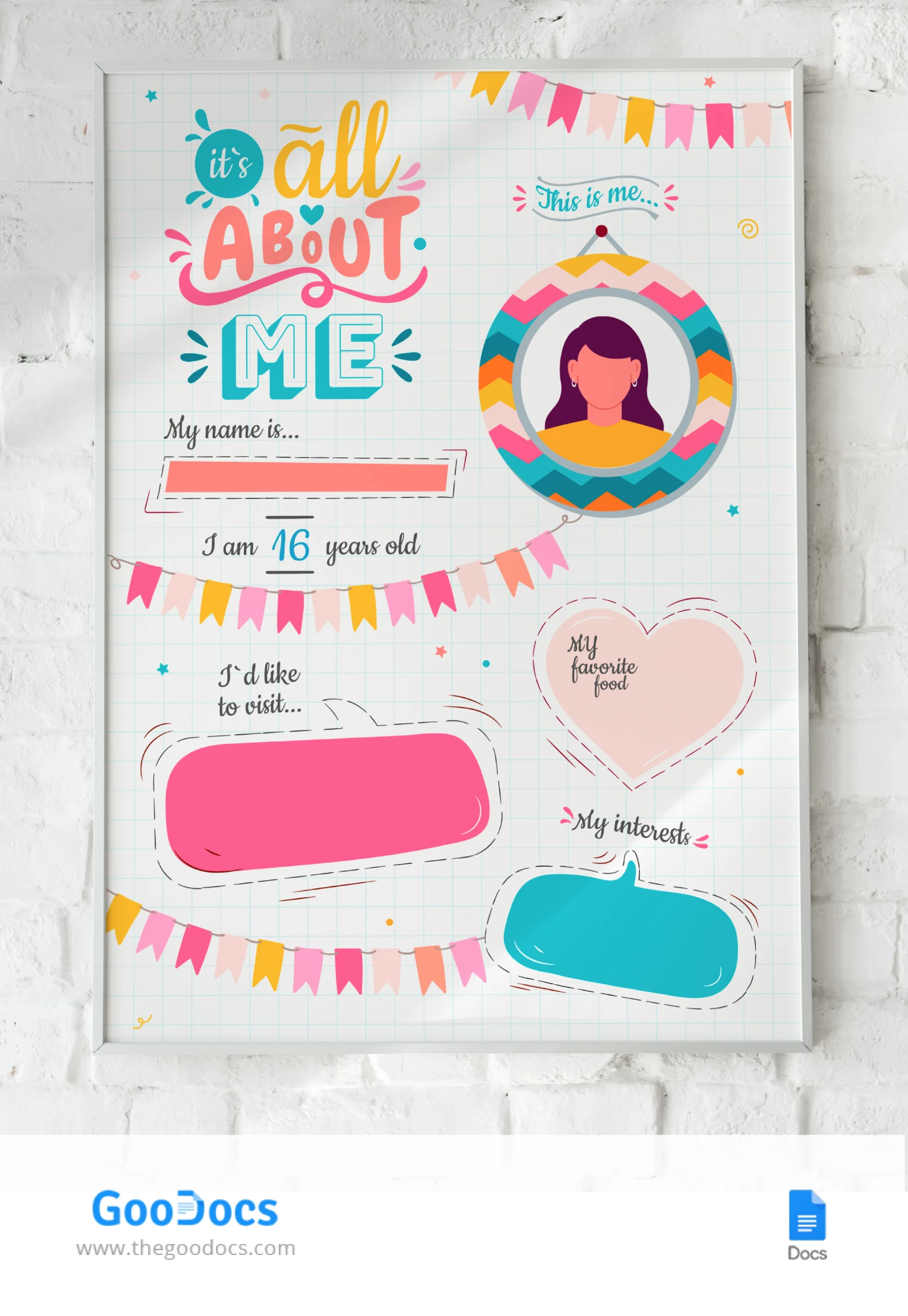 Tutto sul mio poster su di me - free Google Docs Template - 10067803