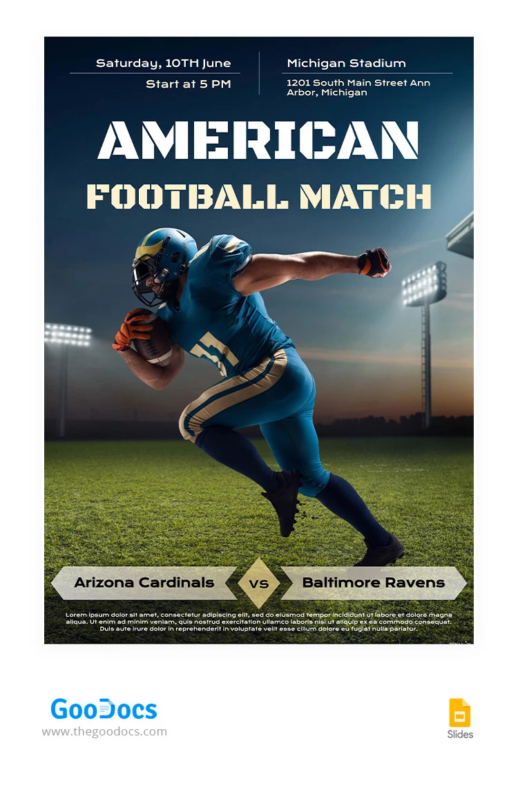 Dépliant de football américain - free Google Docs Template - 10065610