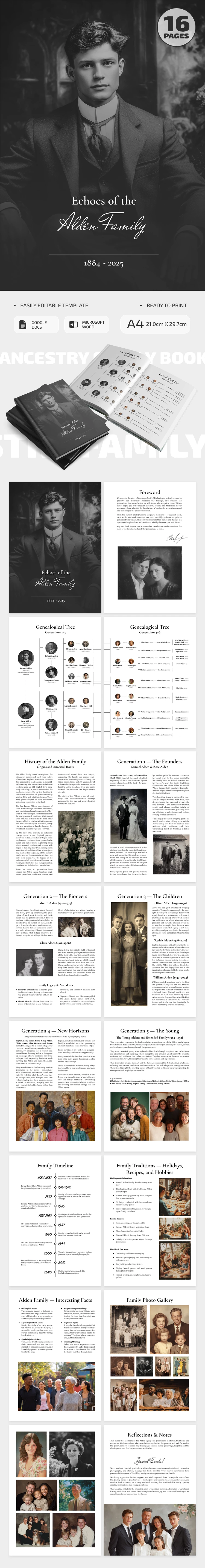 Ancestry Family Book Template - free Google Docs Template - 10072362