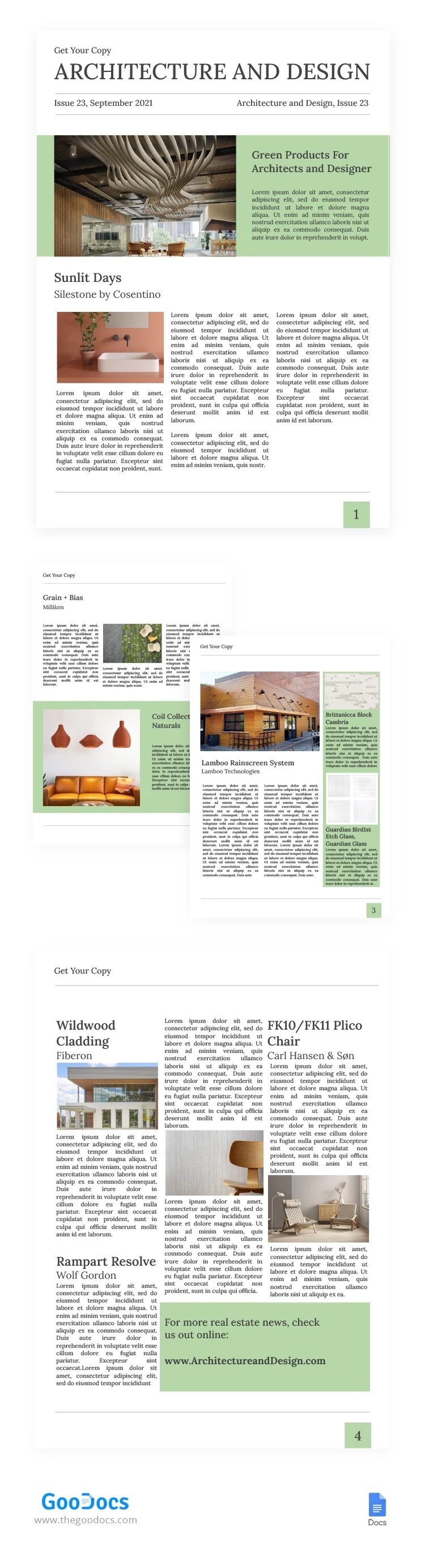 Jornal de Arquitetura e Design - free Google Docs Template - 10062407