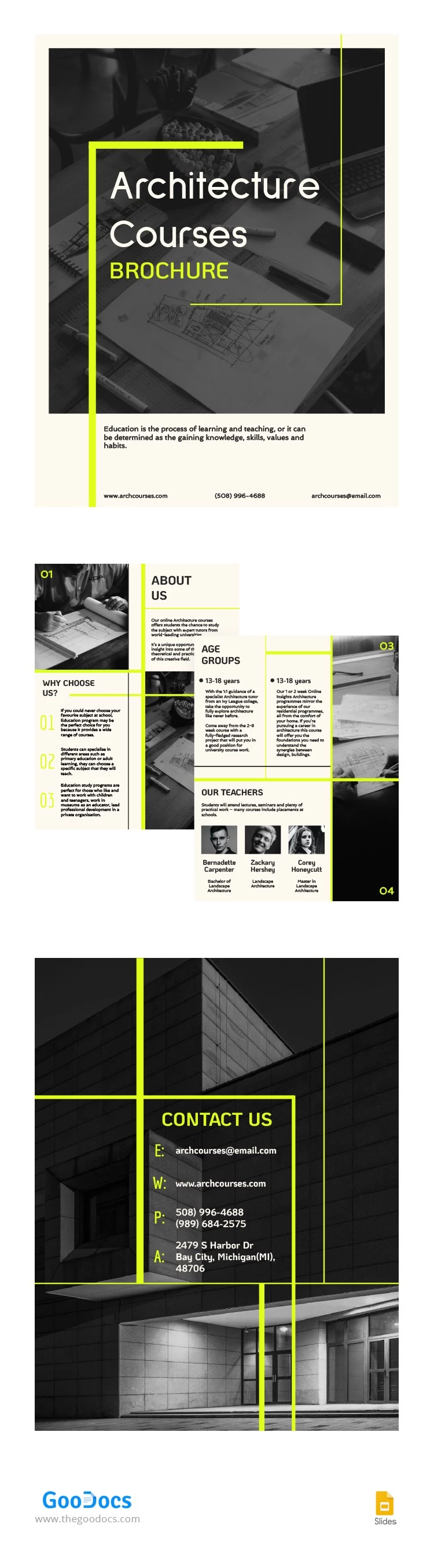 Folheto de Cursos de Arquitetura - free Google Docs Template - 10064977