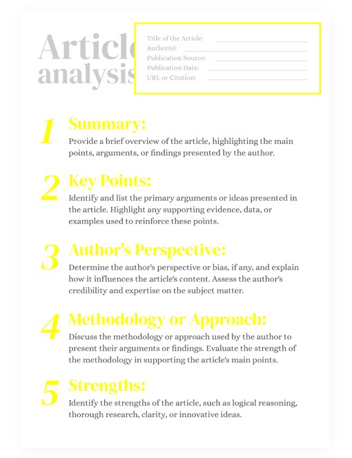 Free Article Analysis Template in Google Slides and Microsoft ...