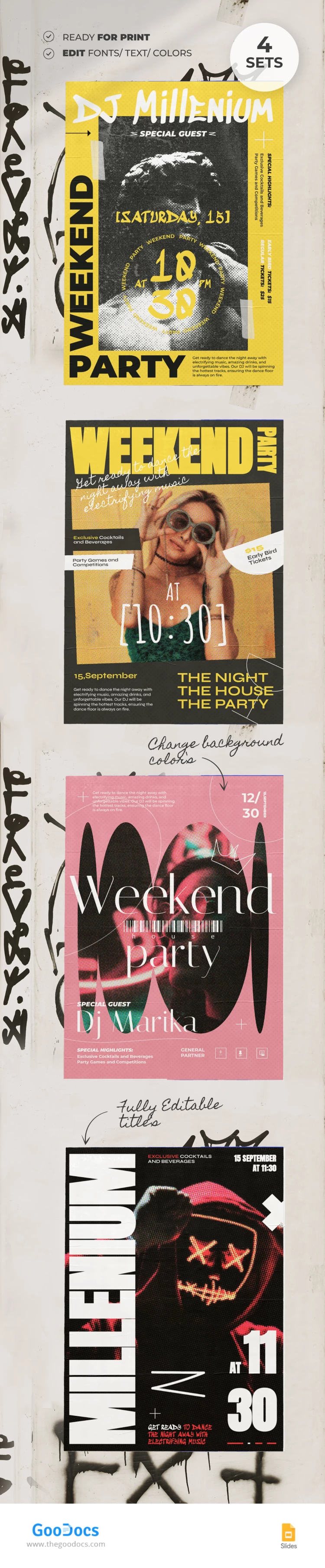 Flyer della festa del weekend - free Google Docs Template - 10068719