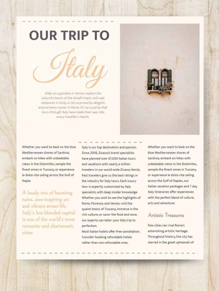 Articolo del viaggio - free Google Docs Template - 10061864