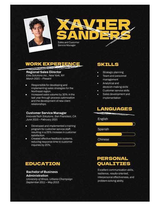 Free Modern Sales Manager Resume Template in Google Docs and Microsoft ...