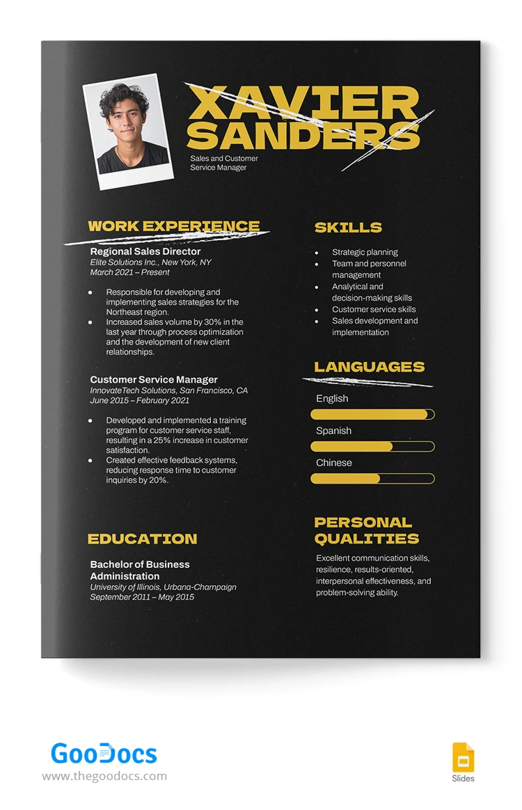 Curriculum vitae optimisé pour les ATS - free Google Docs Template - 10067952