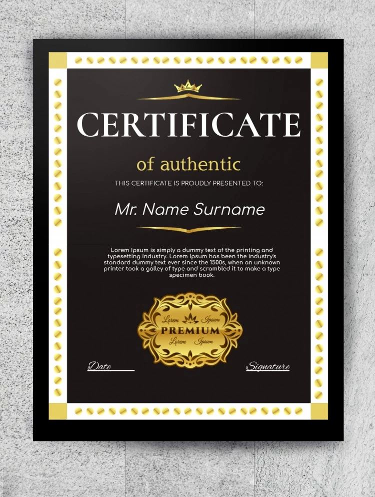 Authentic Certificate - free Google Docs Template - 10061639
