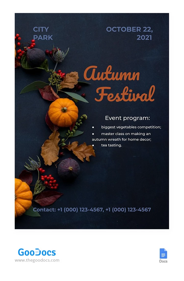 Convite para o Festival de Outono - free Google Docs Template - 10062327