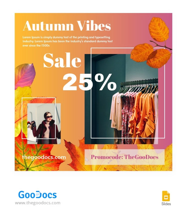 Vibrações de Outono - Publicação no Instagram - free Google Docs Template - 10064528