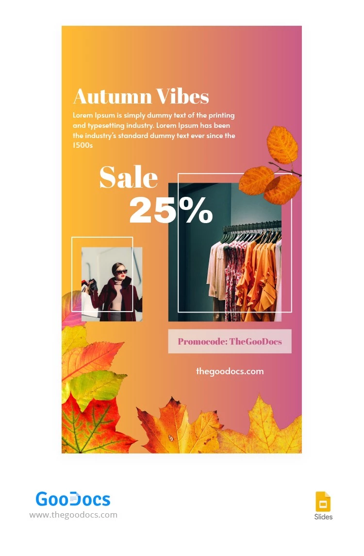 Autumn Vibes Instagram Stories - free Google Docs Template - 10064529