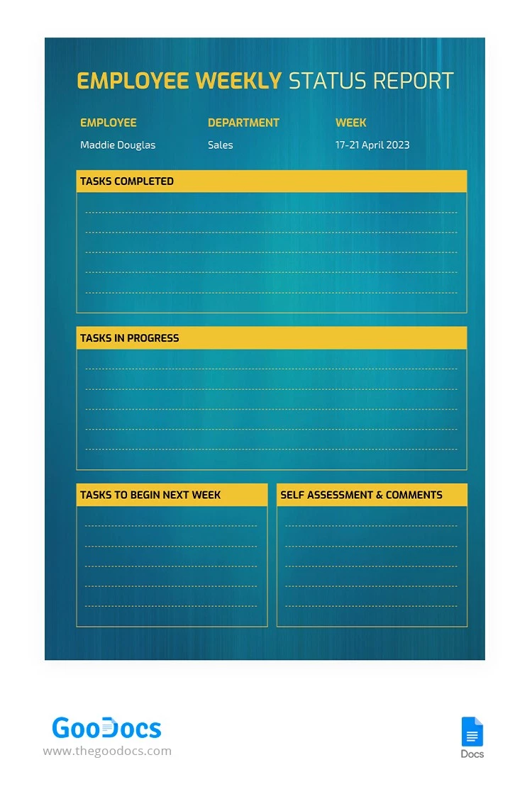 Informe semanal de Azure - free Google Docs Template - 10065709