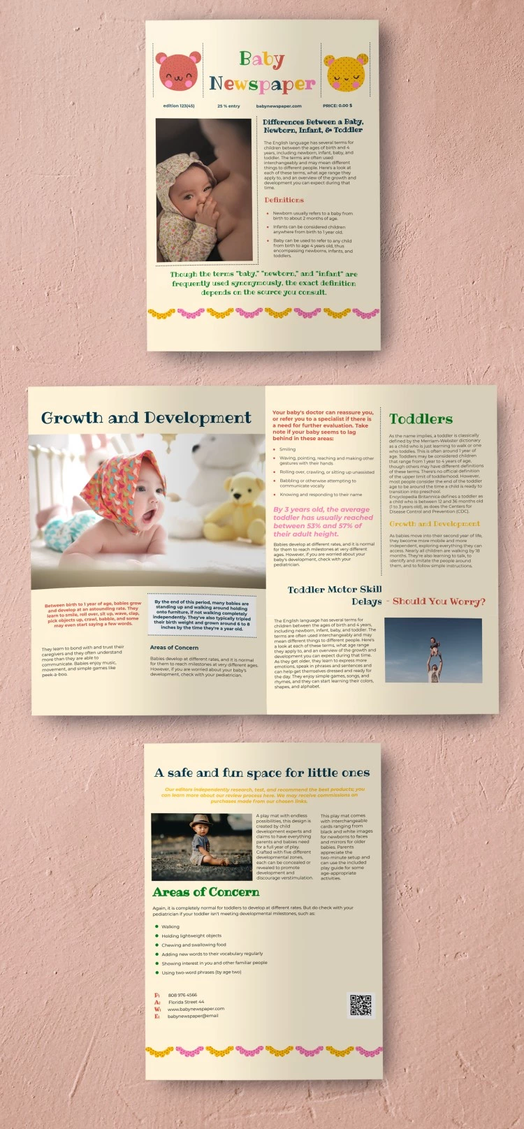 Illustrated Baby Newspaper - free Google Docs Template - 10061782