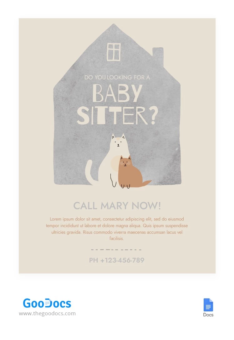 Baby Sitter Flyer - free Google Docs Template - 10062465