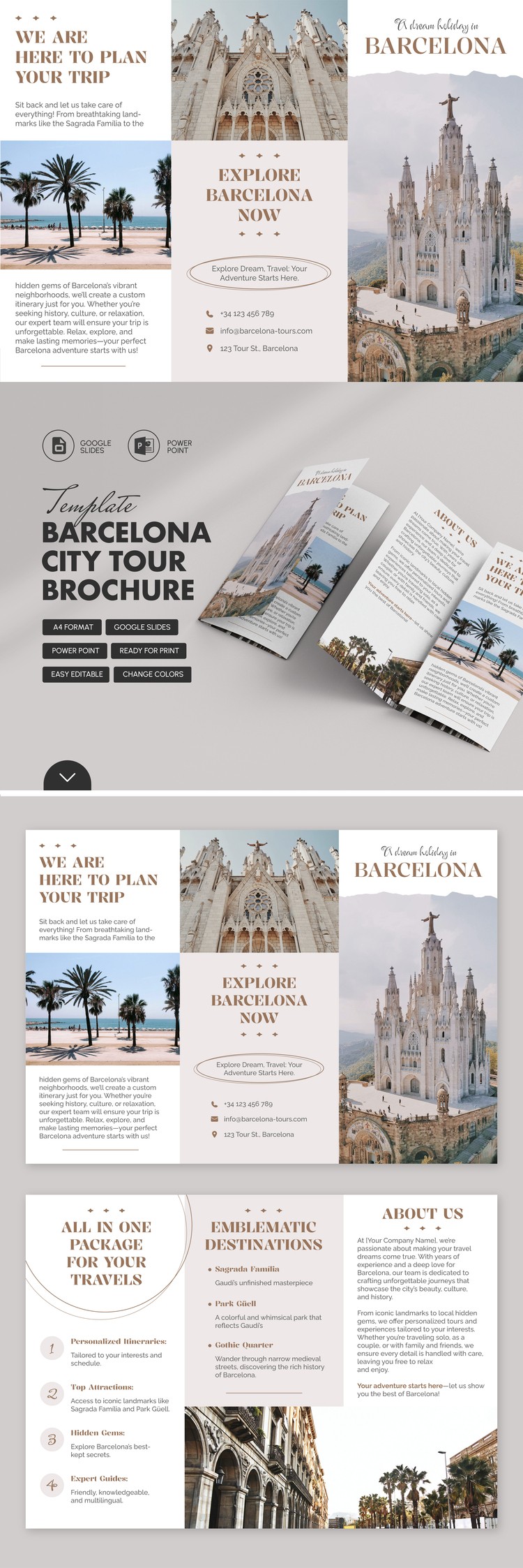 Plantillas gratuitas de trípticos en Google Docs y Word | TheGoodocs.com, image size:750x2246